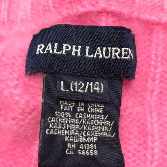 SOLD RALPH LAUREN Girls’ Cashmere Lightweight Cardigan - Picture 5 of 5